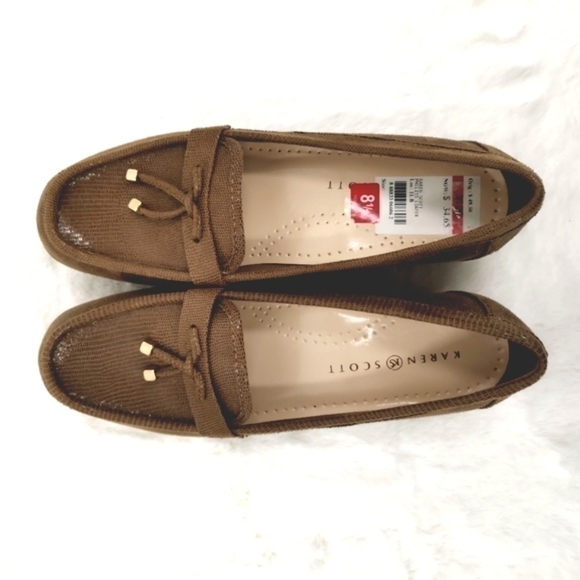 NEW Karen Scott Women's 8.5M Brown Snake Print Flat with Cushioned Sole - Picture 5 of 8